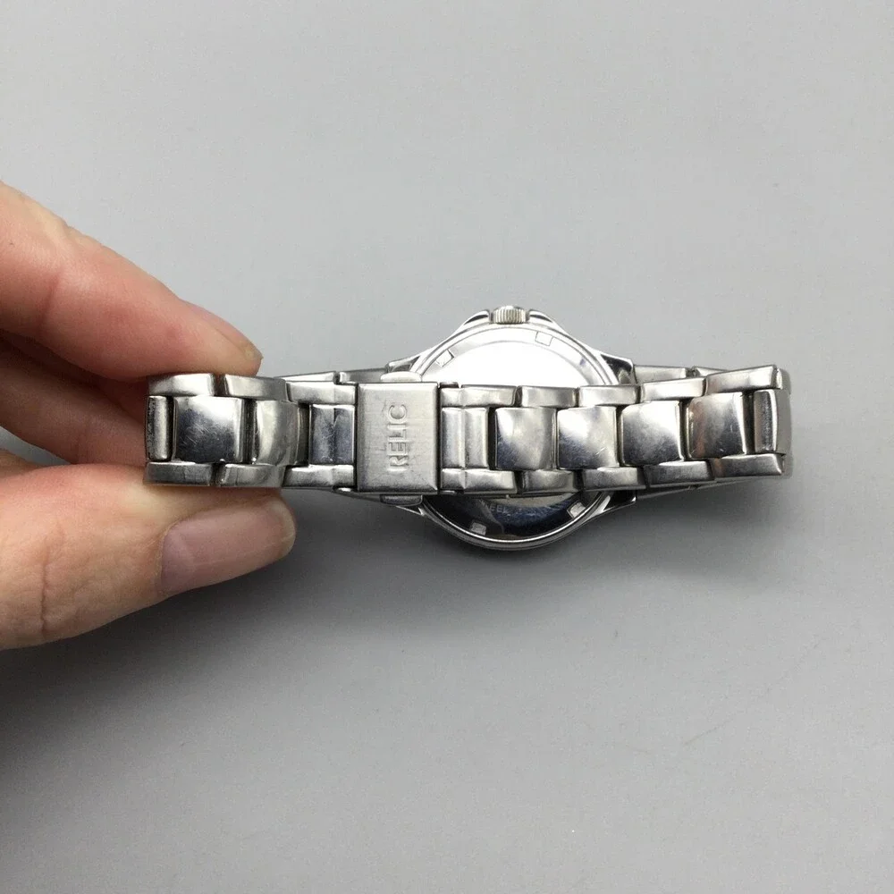 Relic Wet Womens Watch 31mm White MOP Dial Crystals New Battery 6.5
